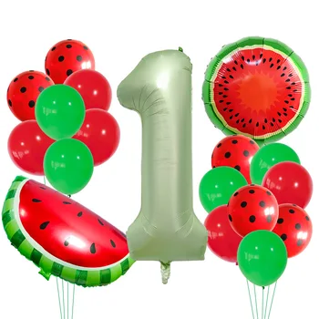 Havajih Stranka Digitalnih Baloni Lubenica Število Aluminija Folija Balon Set Za Rojstni Dan, Poroko Baby Tuš Summer Party Supplies
