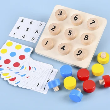 Lesene Privijte Vijake Ujemanje Izziv Tabela Igra Montessori Barvo Število Spoznavanja Seznanjanje Puzzle Izobraževalne Igrače Darila